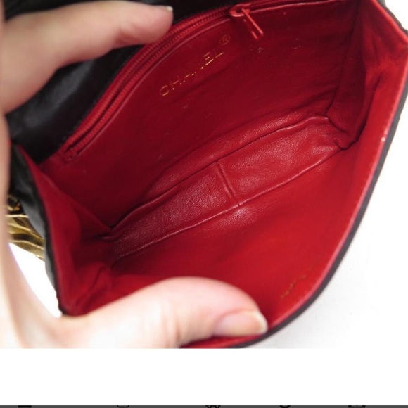 Rare CHANEL Vintage CC Satin Black & Gold Tassel Crossbody bag Gold hardware - Picture 5 of 16